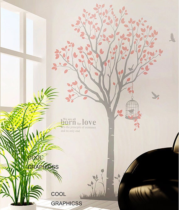 Large Spring Tree -82 Inches tall -Vinyl Wall Decal Sticker Art, Mural,Wall Hanging