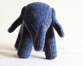 navy blue wool eco friendly elephant plush