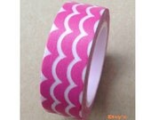 Japanese Washi Masking Tape - New Wave - Deep Pink - 11 Yards