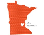 Minnesota 27,6 x 19,7 inches Map Poster