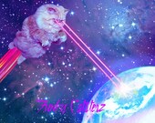 LIMITED EDITION - Funky Catsterz in Outer Space 11x16