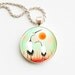 Red crowned crane bird pendant