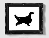 English Setter Silhouette - Hand-cut Mounted on 8x10 Watercolor Paper
