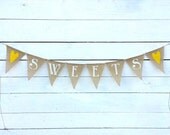 Sweets burlap banner bunting - wedding garland