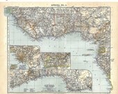 Gulf of Guinea 1914 Antique Map, West Africa, Ghana, Liberia,  Cameroon Congo
