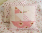 Pillow Sailboat Roses Pink White Cottage Chic Shabby Bed Couch Chair