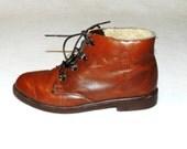 Vintage Lined Leather Ankle Boots - Size 7