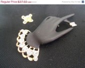 Vintage Rhinestone Brooch Collectible Jewelry Pin Mad Men Mod Black Tie Formal