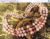 Pretty Pink Vintage Necklace 1960's Collectible Made in Japan Jewelry Mad Men Mod Rockabilly Accessories