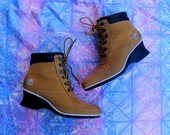 TIMBERLAND Work Boot 90's Grunge Hip Hop Wedges 7