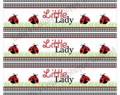 Instant Download Ladybug Birthday Water Bottle Wraps