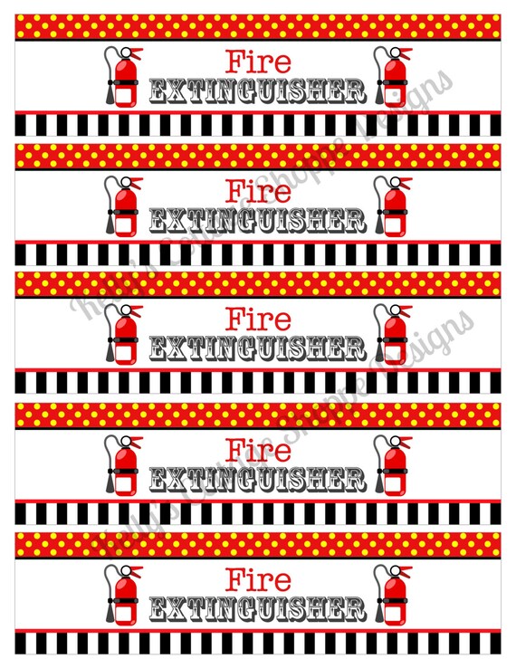 Instant Download Fire Truck Water Bottle Wraps Il_570xn