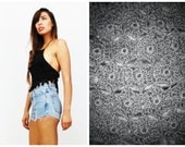 Vintage 90s do 70s Black Crochet Halter Top S