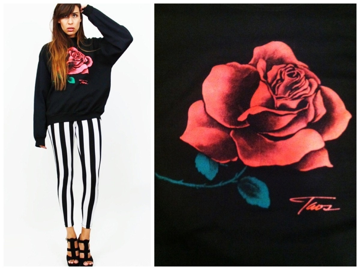 Vintage Taos New Mexico Rose Crew-neck  Sweatshirt