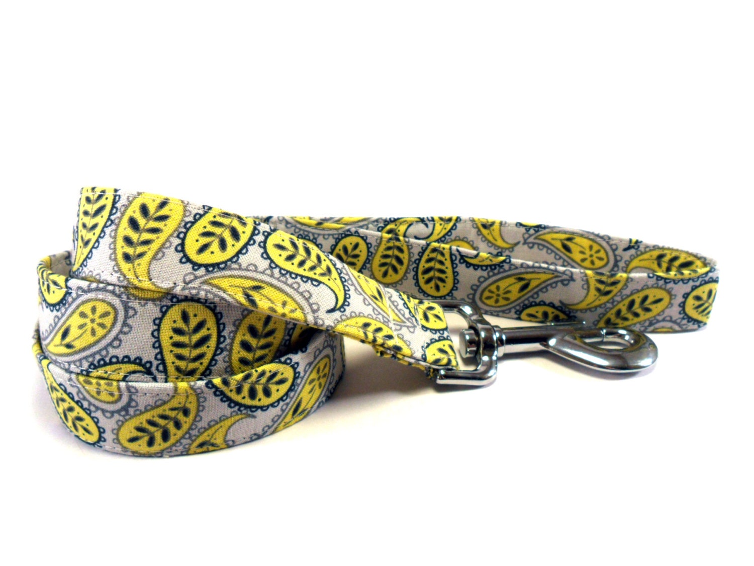 PAISLEY in GRAY Dog Leash HANDMADE