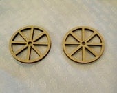 Pair wooden wheels laser cut for wagons carts toys made your size
