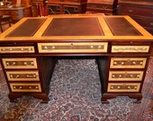 Mahogany Desk with Leather Top/ Partners Desk