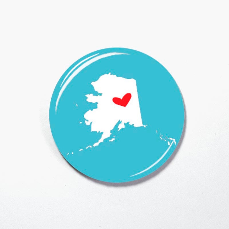 Alaska Pendant, Interchangeable Magnetic Necklace Pendant Toppers, Topper Button, Interchangeable Pendant