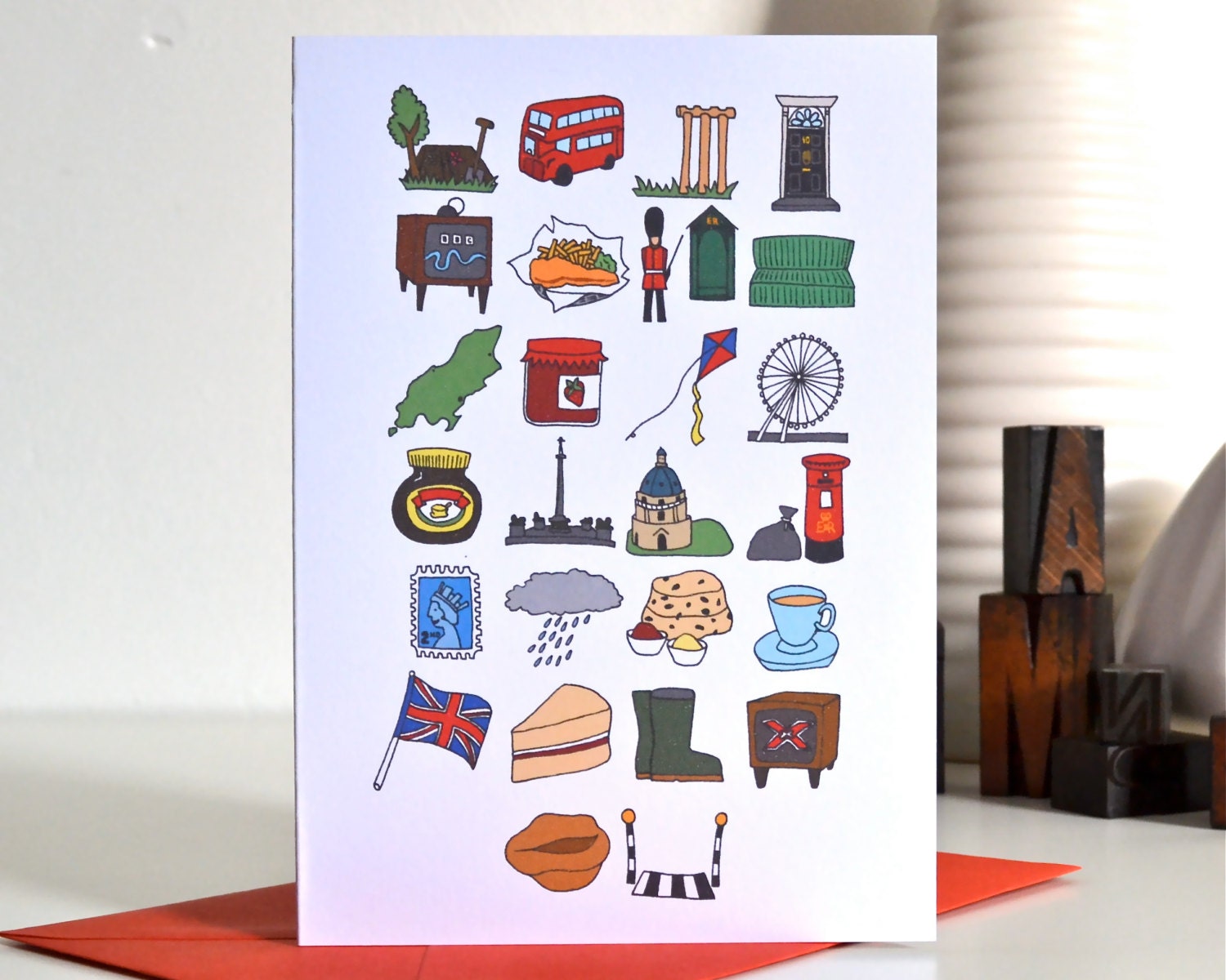 Great Britain Alphabet Greetings Card