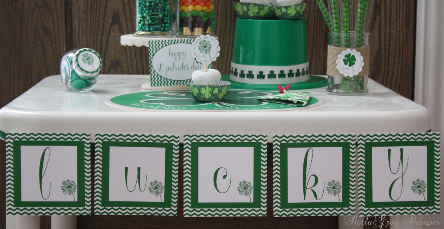 PRINTABLE Banner - Lucky St. Patrick's Day Collection - BellaGrey Designs Il_570xn