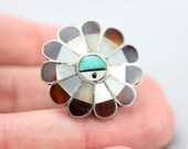 Ring Southwest Sun Face Sterling Silver Ring Vintage Jewelry