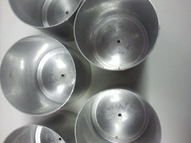 8 Aluminum 4oz Pillar Candle Molds with 8 free mold plugs