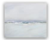 Painting Acrylic Original, Silver Seas- Abstract Seascape, Free Shipping