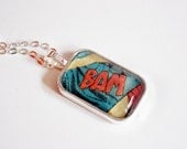 BAM Recycled vintage comic book neckace