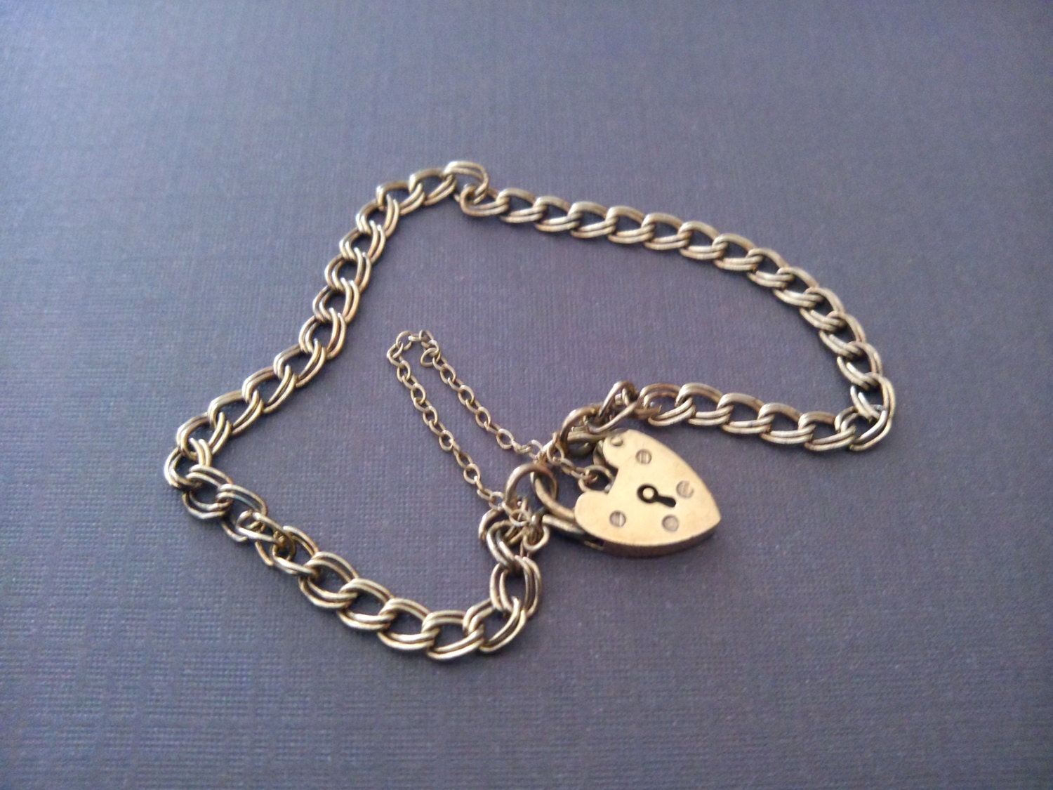 Gold Wash Sterling Vintage Starter Charm Bracelet