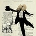 Giclee Print Poster Mixed Media Painting Illustration Drawing x DANCING ELEPHANT