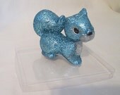 Sparkle Squirrel - Glitter Squirrel - Decorative Upcycled Ceramic Squirrel