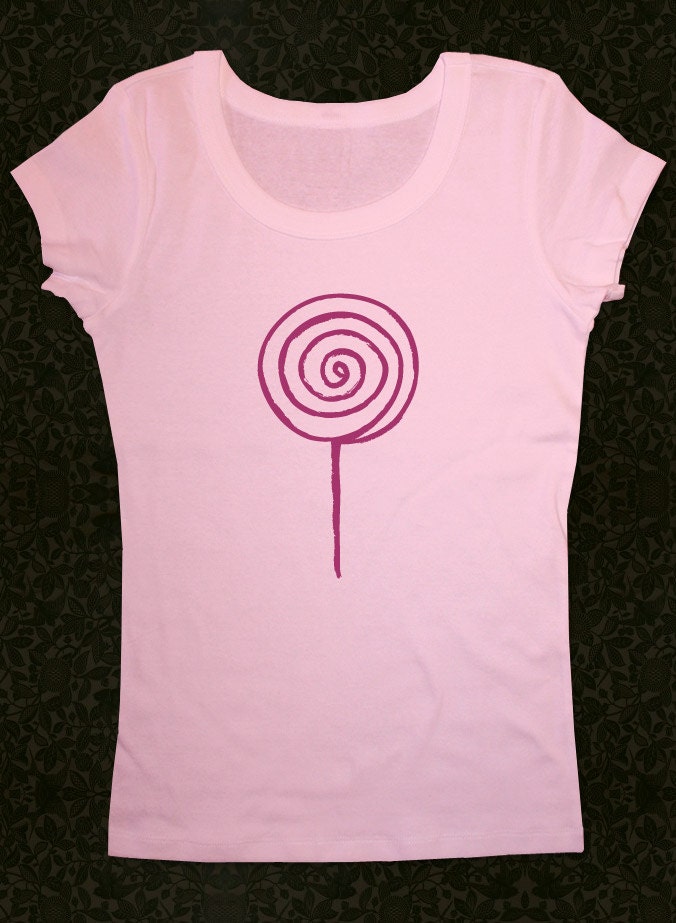 Lollipop 01 - Women's Short Sleeve Scoop Neck Cotton T-Shirt Contoured Fit