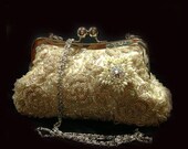 Bridal clutch, Unique pearl clutch, bridesmaid  Victorian evening bag, bridal bag, Champagne clutch, wedding clutch, formal bag
