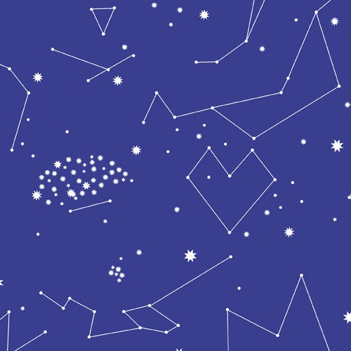 Lizzy House's Constellation Fabric - Royal Blue Constellations