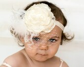 Ivory Flower Headband - Photo Prop - Baby Headband - Flower Girl Headband