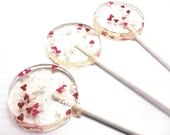 Buy 12 Get 12 Free -  FUN POP LOLLIPOPS with Edible Hearts - Valentines Day - CandiedCakes