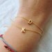 Tiny gold   letter bracelet - Gold  initial bracelet your choice -