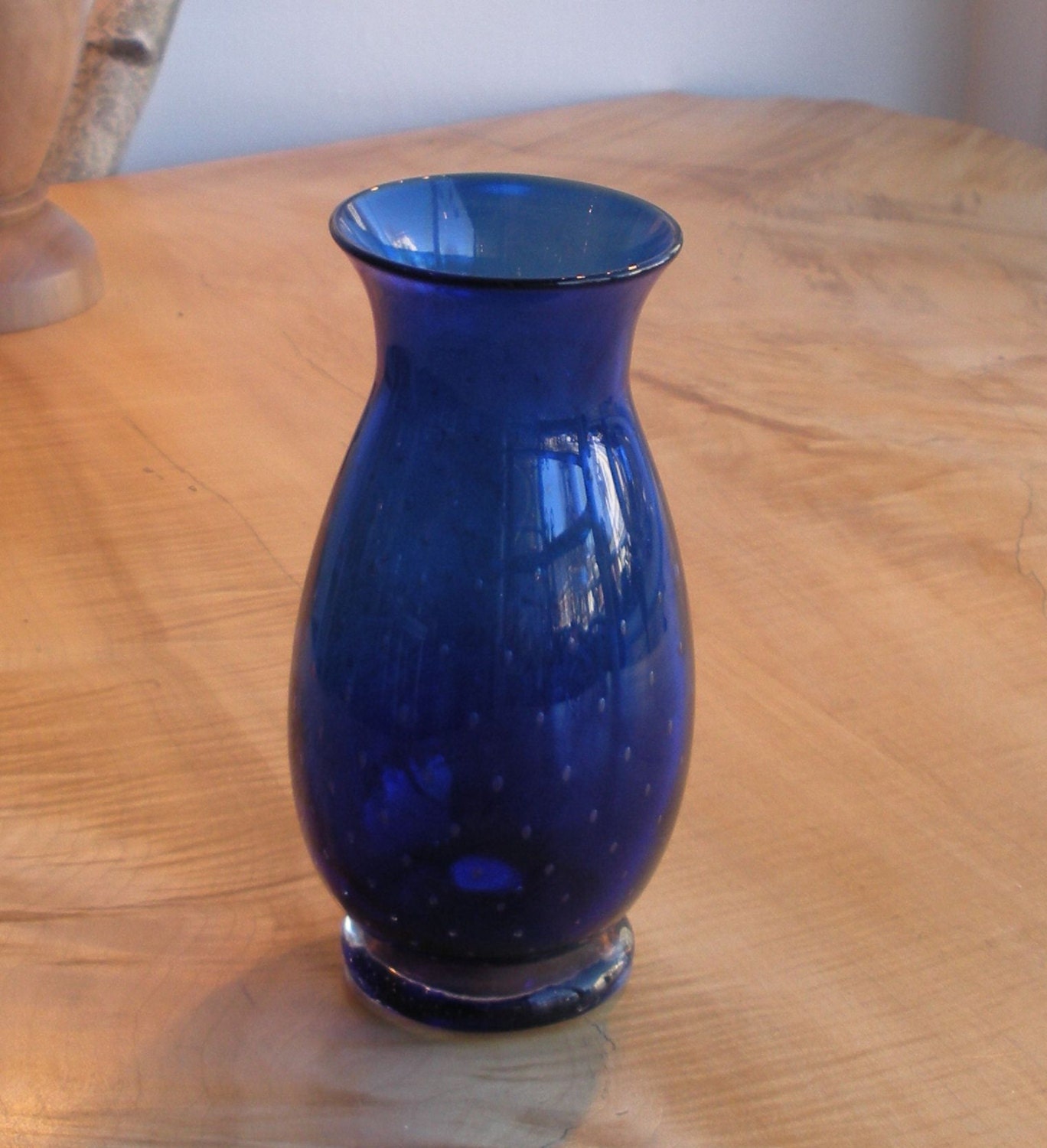 Hand Blown Glass Vase - Cobalt Blue Classic Bubble Bud Vase by Jonathan Winfisky