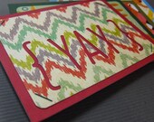 Handmade Cards with Envelopes - yay thanks happy hi - Set of 4 - bright colors