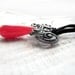 Red Butterfly Necklace - Silver Wire Wrapping Necklace with carmine Jasper - Botanical Woodland Romantic - Elvish Fantasy Necklace