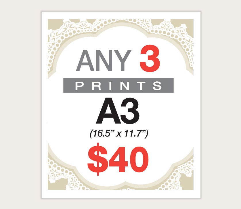 3 Posters for 40 Dollars -  A3 Size