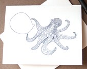 Customizable Octopus Greeting Card - Single