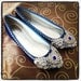 Wreath of Silver Bridal Ballet Flats Sapphire Blue Wedding Shoes - Any Size - Pick your own shoe color and crystal color