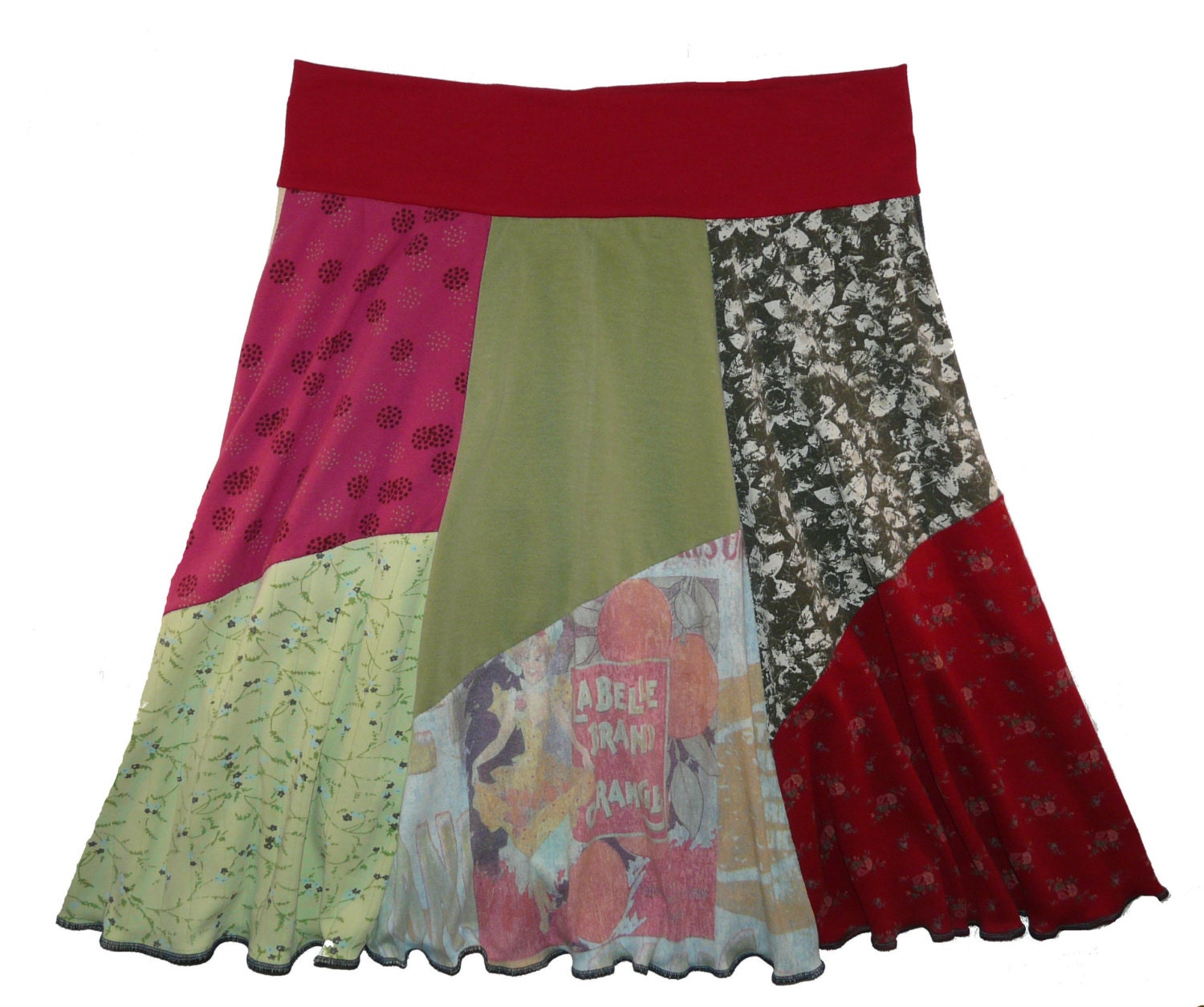 Plus Size La Belle Boho Chic Hippie Skirt Women's 2X 3X upcycled clothing from Twinkle