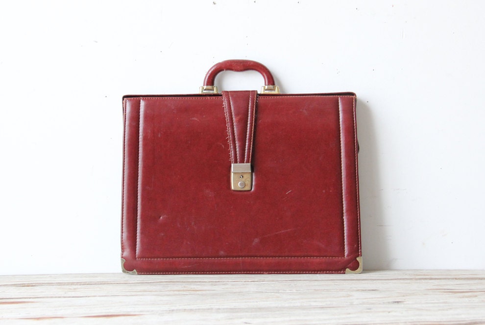 Chestnut Leather Portfolio Briefcase