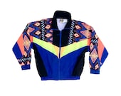 Stunning 80s Neon Aztec London Fog Windbreaker - S