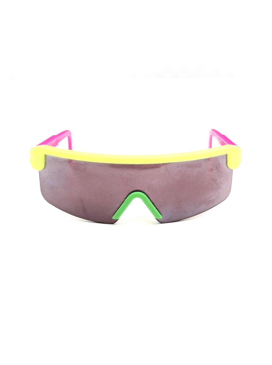 Rad 90s Neon Tri-Tone Single Lens Sunglasses - XS