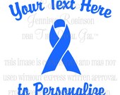 Personalized Awareness Ribbon Vinyl Decal Sticker - ANY Color