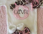 New Baby Girl Gift Set/ Home from the Hospital Set (pink minky and giraffe)