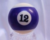 Number 12 Ball - Billiards - Pool - Purple Stripe  - 2 1/4 inches in diameter - Twelve